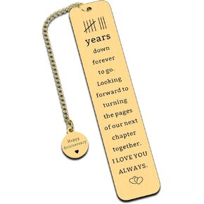 8 Year Anniversary Bronze Gifts for Him Her, 8th Anniversary Wedding Gifts for Couple Wife Husband, Bronze Anniversarys Bookmark for Men Women Boyfriend Girlfriend, Happy Anniversario Gift Bookmark