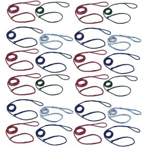 Braided Poly Dog Control Slip Leads Assorted Color Vet Rescue Kennel Bulk Packs Makes Great Donations (6 Leads)