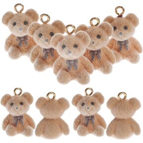 EXCEART 10pcs Bear Earring Pendant Charms Candy 3d Nail Charms Nail Bracelet Gummy Bear Crafts Jewelry Necklace Animal Charms Resin Light Brown Cartoon Bear Jewelry Pendant Earring Charm