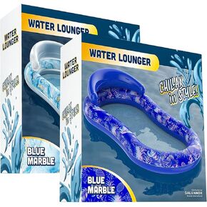 2-Pack Mesh Bottom Pool Float for Tanning and Lounging - in Water Inflatable Floating Lounger with Headrest (by Galvanox)
