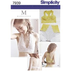 Simplicity Pattern 8228 Misses' Soft Cup Bras and Panties by Madalynne, Size 32A - 42DD / XS-XL