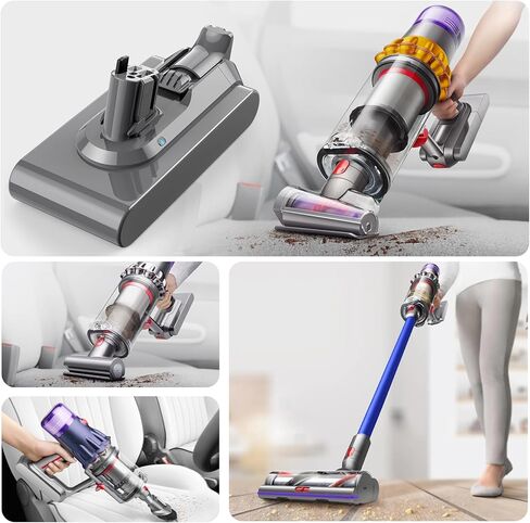 بطارية بديلة V11 لبطارية دايسون 6000 مللي أمبير في الساعة 25.2 فولت ليثيوم أيون متوافقة مع مكنسة كهربائية لاسلكية كاملة الرأس من دايسون SV14 - للبرغي من النوع in Kuwait