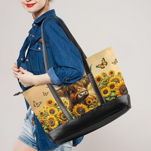 Laptop Tote Bag for Women Girls Large Canvas Shoulder Bag in Saudi Arabia