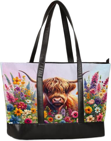 Laptop Tote Bag for Women Girls Large Canvas Shoulder Bag in Saudi Arabia