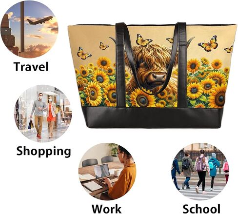 Laptop Tote Bag for Women Girls Large Canvas Shoulder Bag in Saudi Arabia