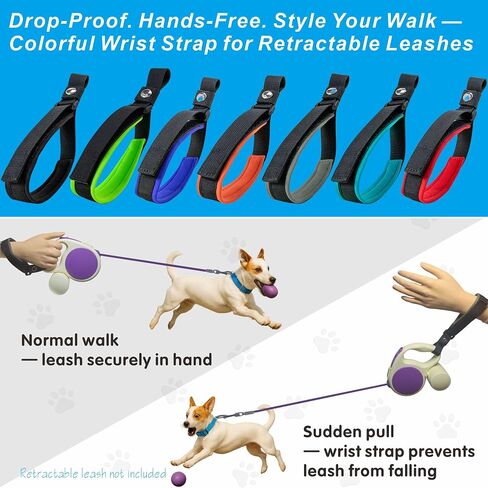 Wrist Strap for Retractable Dog Leash – Adjustable Safety Band with Soft Neoprene Lining and Lockable Hook for Short-Distance Control，Orange Red in Saudi Arabia