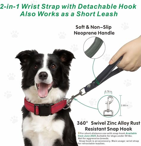 Wrist Strap for Retractable Dog Leash – Adjustable Safety Band with Soft Neoprene Lining and Lockable Hook for Short-Distance Control，Orange Red in Saudi Arabia