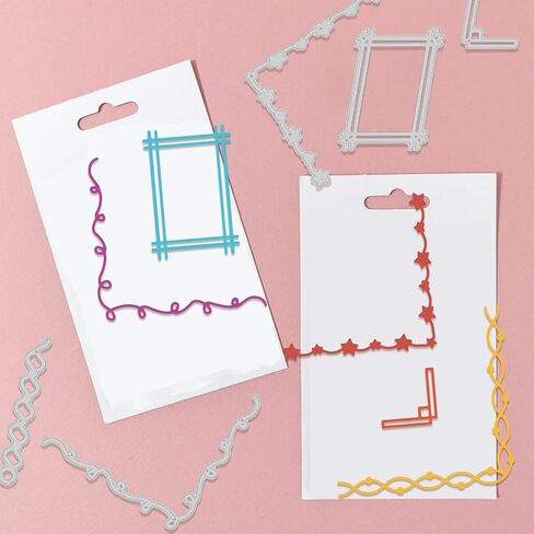 GLOBLELAND 10Pcs Frame Corners Cutting Dies for Card Making Flower Lace Corner Die Cuts Carbon Steel Embossing Stencils Template for DIY Scrapbooking Album Craft Decor in Saudi Arabia