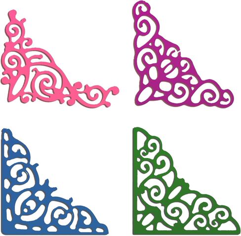 GLOBLELAND 10Pcs Frame Corners Cutting Dies for Card Making Flower Lace Corner Die Cuts Carbon Steel Embossing Stencils Template for DIY Scrapbooking Album Craft Decor in Saudi Arabia