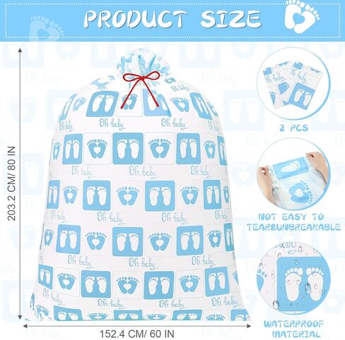 Yingzhao 2 PCS 80 × 60 في أكياس هدايا جامبو الدراجة كبيرة جدًا لبصمة الطفل البلاستيكية الحاضر أكياس دراجة هدية عيد ميلاد للفتاة in Kuwait