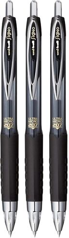 Uni-Ball Signo 207 Roller Ball Retractable Als ، Point Micro Point (0.38 مم) ، حبر أزرق ، 6 ، حزمة مع حقيبة قابلة لإعادة الاستخدام البلاستيكية in Kuwait