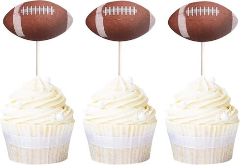 Ercadio 24 Pack Rugby Welcome Baby Cupcake Toppers Green Glitter Football Cupcake Picks First Down Baby Feed Bottle Suit Cake Toppers for Rugby Theme Baby Shower Birthday Party Supplies in Saudi Arabia