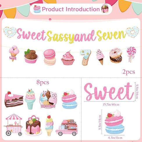 Sweet Sassy Six Birthday Decorations, 10PCS 6th Bday Banner with Hanging Swirls Decorations for Girls 6 Years Old Decor in Kuwait