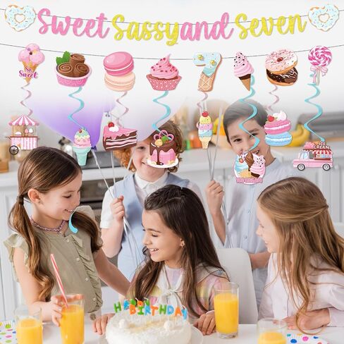 Sweet Sassy Six Birthday Decorations, 10PCS 6th Bday Banner with Hanging Swirls Decorations for Girls 6 Years Old Decor in Kuwait