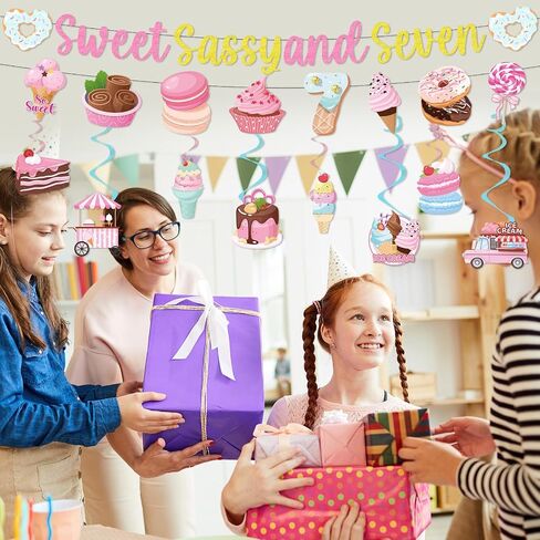 Sweet Sassy Six Birthday Decorations, 10PCS 6th Bday Banner with Hanging Swirls Decorations for Girls 6 Years Old Decor in Kuwait