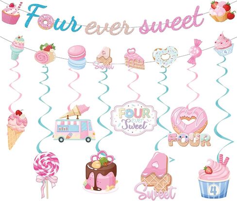 Sweet Sassy Six Birthday Decorations, 10PCS 6th Bday Banner with Hanging Swirls Decorations for Girls 6 Years Old Decor in Kuwait