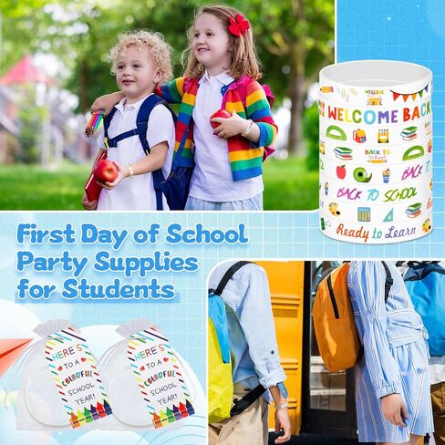Kenning 72 Pcs 24 Set Welcome Back to School Rubber Bracelets Gift Set First Day of School Party Supplies Organza Bags and Gift Label Tags Classroom Prizes Gifts Goodie Bag Fillers(Black Color) in Saudi Arabia