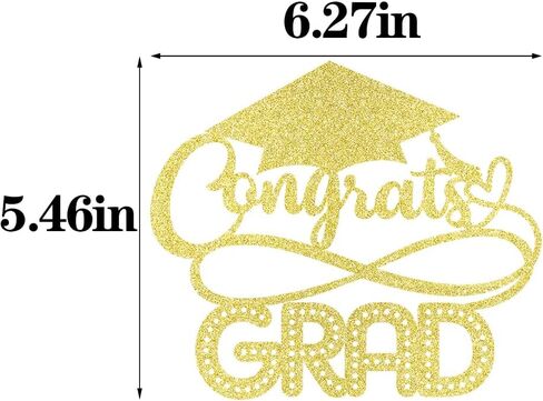 Gold Gold Glitter Grad 2025 Cake Topper ، تهانينا ديكور كعكة ، فئة 2025 ديكورات حفل التخرج لجامعة الجامعة الاحتفال بالمدرسة الثانوية لوازم الحفلة in Saudi Arabia