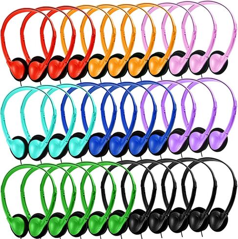 Kids Headphones Bulk 12 Pack for Classroom School Students, Wholesale Multi Color Wired Class Set Headphones for Children Toddler Boys Girls Teen and Adult (HY857, 12 Mixed) in Saudi Arabia