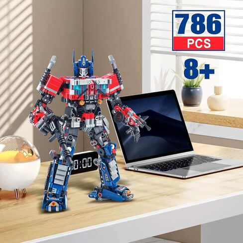 تحويل مجموعات روبوت لبنة ألعاب ， 2 في 1 تحويل مجموعة بناء شاحنة ميكانيكية ， متوافقة مع LEGO هدية عيد ميلاد عيد الميلاد للبالغين الأولاد من 8-12 (الأزرق) in Kuwait