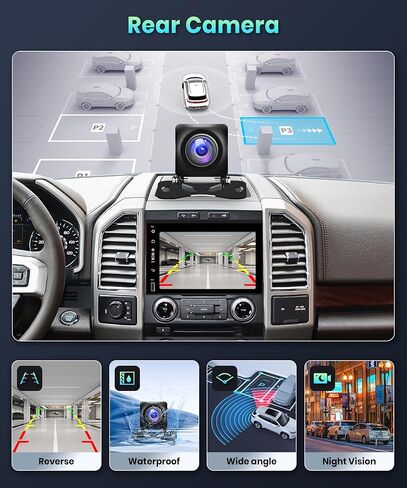 Radio for Ford F150 F250 F350 Fusion Edge Explorer Taurus Freestar Rimoody Android 13 Car Stereo 7" Touch Screen Support GPS Navigation WIFI Bluetooth FM/RDS Radio EQ 3USB Split screen + Backup Camera in Saudi Arabia