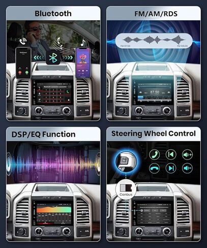 Radio for Ford F150 F250 F350 Fusion Edge Explorer Taurus Freestar Rimoody Android 13 Car Stereo 7" Touch Screen Support GPS Navigation WIFI Bluetooth FM/RDS Radio EQ 3USB Split screen + Backup Camera in Saudi Arabia