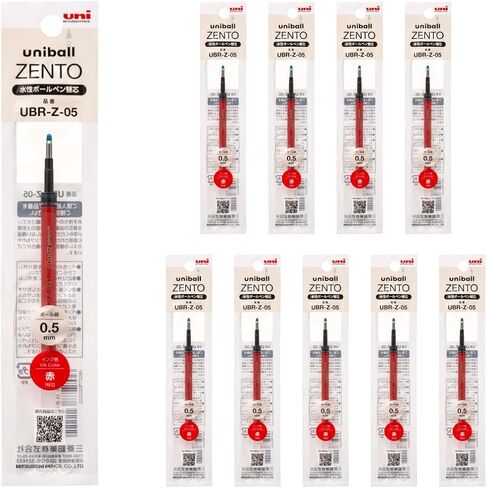 uniball ZENTO Water-Based Ink Refill UBR-Z-05, 0.5mm Fine Point, Black, Compatible with uniball ZENTO Pens, UBRZ05.24, Pack of 10 in Saudi Arabia