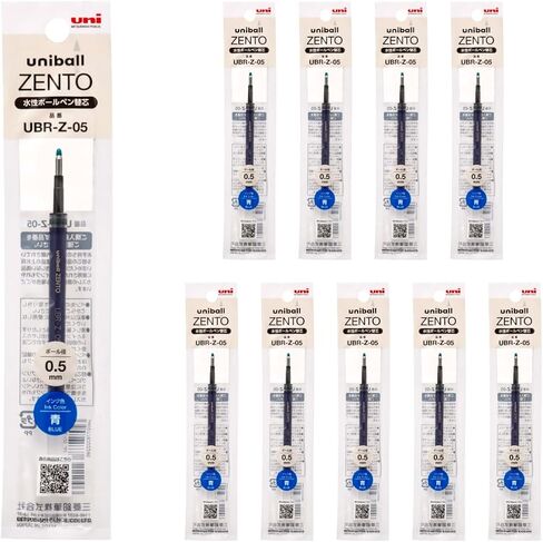 uniball ZENTO Water-Based Ink Refill UBR-Z-05, 0.5mm Fine Point, Black, Compatible with uniball ZENTO Pens, UBRZ05.24, Pack of 10 in Saudi Arabia