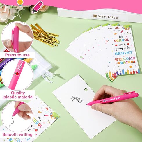 Marspark 30 اضبط الترحيب بالعودة إلى هدايا المدارس بأقلام نقاط الحبر وبطاقات المعايدة مع حقائب تويز تويز في اليوم الأول من هدايا المدارس للمعلم طالب الفصول الدراسية اللوازم اللوازم in Kuwait