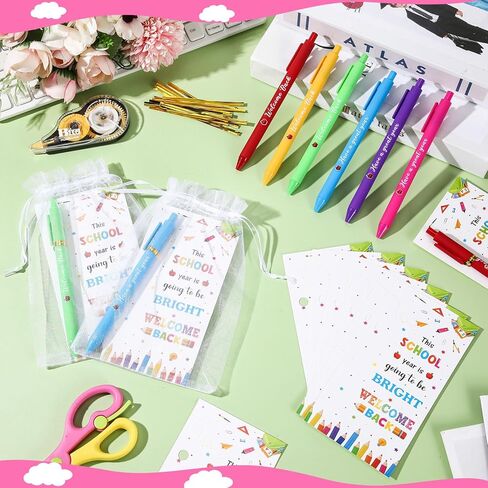 Marspark 30 اضبط الترحيب بالعودة إلى هدايا المدارس بأقلام نقاط الحبر وبطاقات المعايدة مع حقائب تويز تويز في اليوم الأول من هدايا المدارس للمعلم طالب الفصول الدراسية اللوازم اللوازم in Kuwait