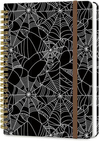 Spiral Journal Notebook, A5 Cute Notebooks for Women Men, College Ruled Hardcover Notebook for Work & Note Taking, 60 Pages Double-Wire Journals for Writing, Spider Web in Saudi Arabia