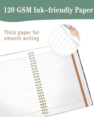 Spiral Journal Notebook, A5 Cute Notebooks for Women Men, College Ruled Hardcover Notebook for Work & Note Taking, 60 Pages Double-Wire Journals for Writing, Spider Web in Saudi Arabia