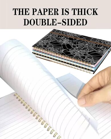 Spiral Journal Notebook, A5 Cute Notebooks for Women Men, College Ruled Hardcover Notebook for Work & Note Taking, 60 Pages Double-Wire Journals for Writing, Spider Web in Saudi Arabia