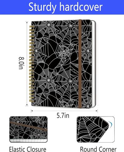 Spiral Journal Notebook, A5 Cute Notebooks for Women Men, College Ruled Hardcover Notebook for Work & Note Taking, 60 Pages Double-Wire Journals for Writing, Spider Web in Saudi Arabia