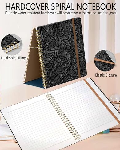 Spiral Journal Notebook, A5 Cute Notebooks for Women Men, College Ruled Hardcover Notebook for Work & Note Taking, 60 Pages Double-Wire Journals for Writing, Spider Web in Saudi Arabia