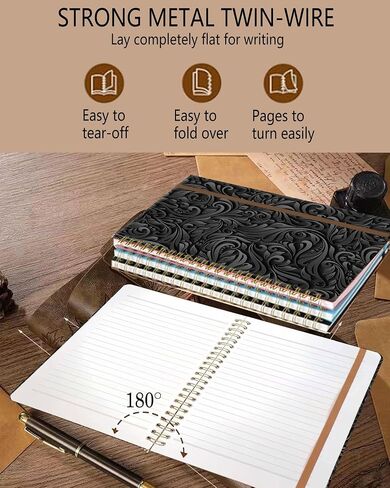 Spiral Journal Notebook, A5 Cute Notebooks for Women Men, College Ruled Hardcover Notebook for Work & Note Taking, 60 Pages Double-Wire Journals for Writing, Spider Web in Saudi Arabia