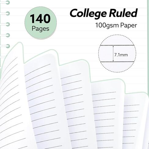 Lined Spiral Notebook, 140 Pages College Ruled Journal for Women A5 Journaling Notebooks for Work & Note Taking Perfect for Men Women Office Home School, 5.9" x 8.3" - Black Flower in Kuwait