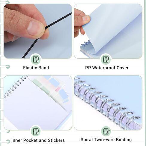 Lined Spiral Notebook, 140 Pages College Ruled Journal for Women A5 Journaling Notebooks for Work & Note Taking Perfect for Men Women Office Home School, 5.9" x 8.3" - Black Flower in Kuwait