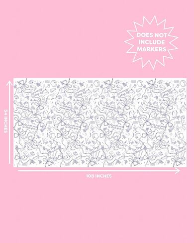 xo, Fetti Sleepover Paper Coloring Tablecloth - 9' x 4.5' | Birthday Party Decorations, Girls Tablescape, Movie Night Arts & Crafts, Kids Activity, Cute DIY Table Cover in Saudi Arabia