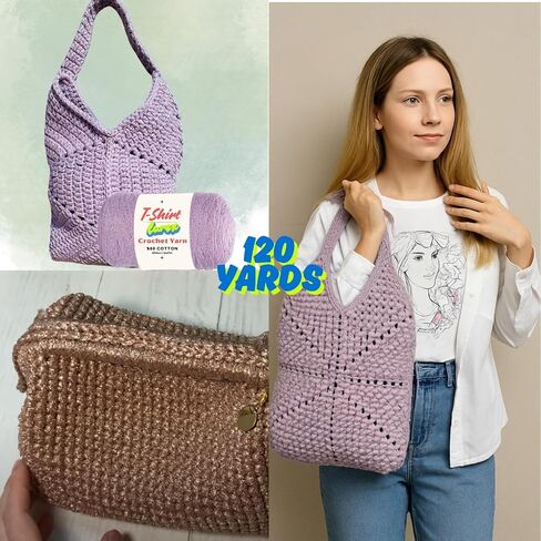 2 Pack T-Shirt Yarn VR%60 Cotton for Crocheting Knitting Soft Chunky Fabric Beginner T Shirt 500g, 240 Yds Coaster Perfect Bags Baskets Blankets Home Decor (Lurex T-Shirt Yarn, Ice Blue) in Saudi Arabia