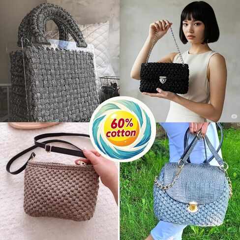 2 Pack T-Shirt Yarn VR%60 Cotton for Crocheting Knitting Soft Chunky Fabric Beginner T Shirt 500g, 240 Yds Coaster Perfect Bags Baskets Blankets Home Decor (Lurex T-Shirt Yarn, Ice Blue) in Saudi Arabia