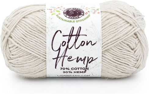 Lion Brand Yarn Cotton Hemp, Soft, Durable Yarn for Crochet and Knitting, 3 Pack, Husk in Kuwait
