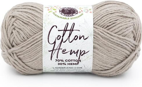 Lion Brand Yarn Cotton Hemp, Soft, Durable Yarn for Crochet and Knitting, 3 Pack, Husk in Kuwait