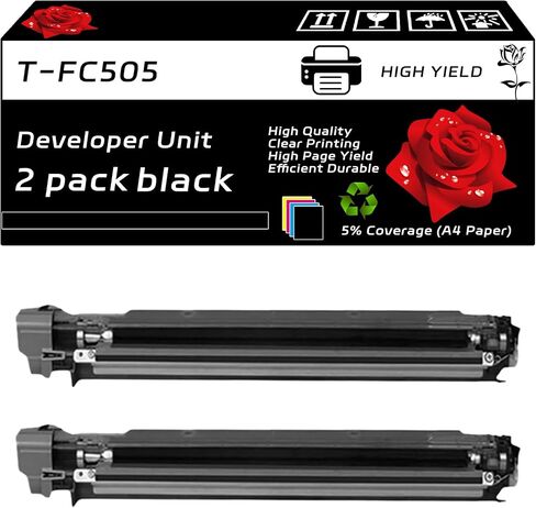 T-FC505 Developer Unit Compatible for Toshiba E Studio 2505AC 3005AC 3505AC 4505AC 5005AC Printers, with Chip, High Yield 60000 Pages, Clear Printing (2 Pack Black) in Saudi Arabia