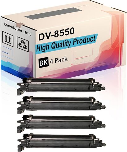 وحدة المطورين DV-8550 متوافقة مع Kyocera Taskalfa 6002i 6003i 6052CI 6053CI Printers ، عائدات عالية 600000 صفحة ، طباعة المزيد من الصفحات (4 حزم BK/C/M/Y) in Kuwait