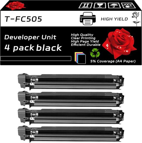 T-FC505 Developer Unit Compatible for Toshiba E Studio 2505AC 3005AC 3505AC 4505AC 5005AC Printers, with Chip, High Yield 60000 Pages, Clear Printing (2 Pack Black) in Saudi Arabia