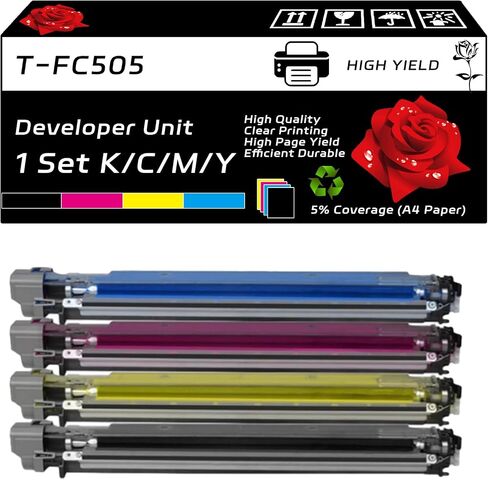 T-FC505 Developer Unit Compatible for Toshiba E Studio 2505AC 3005AC 3505AC 4505AC 5005AC Printers, with Chip, High Yield 60000 Pages, Clear Printing (2 Pack Black) in Saudi Arabia