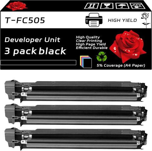 T-FC505 Developer Unit Compatible for Toshiba E Studio 2505AC 3005AC 3505AC 4505AC 5005AC Printers, with Chip, High Yield 60000 Pages, Clear Printing (2 Pack Black) in Saudi Arabia