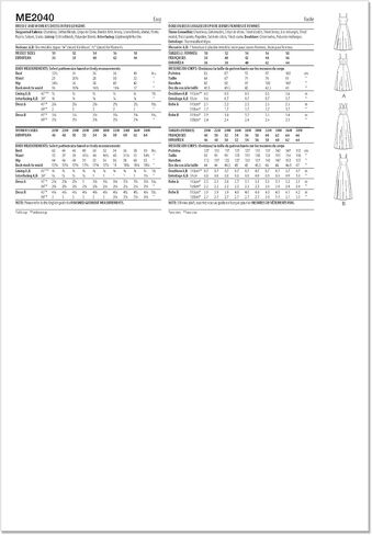 Know Me Women's Strappy Dress Sewing Pattern Kit, Design Code ME2040, Sizes 20W-22W-24W-26W-28W in Saudi Arabia