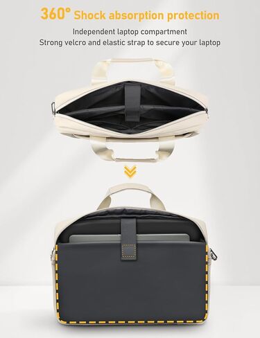 15-16.3 Inch Laptop Shoulder Bag Business Briefcase Water Resistant Computer Messenger Bags Compatible with MacBook Pro 16, MacBook Air 15 M4, HP, Dell, ASUS Notebook, Grey in Kuwait